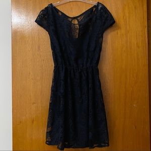 Hollister Navy Blue Lace Dress